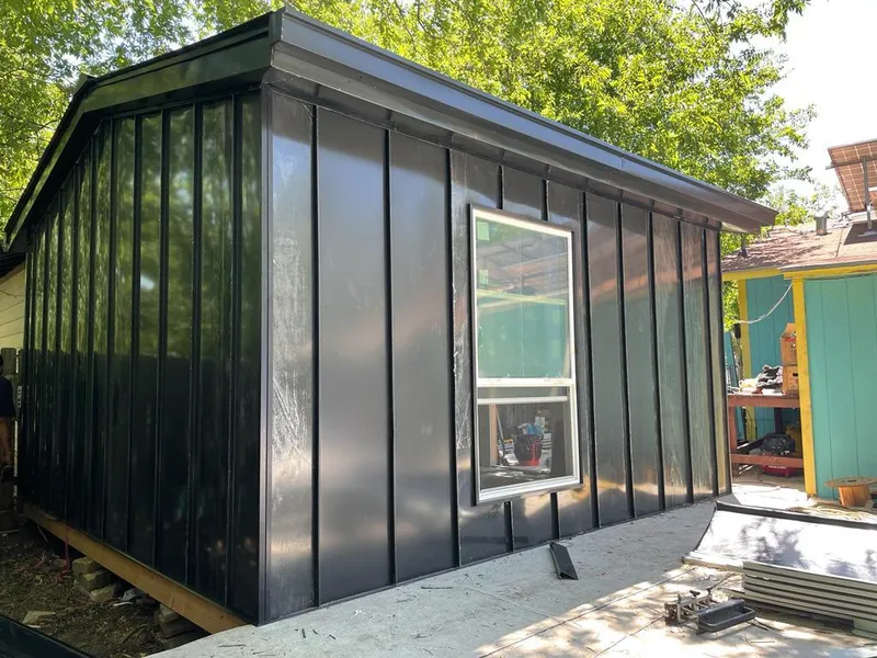 Black standing seam metal wall panels for Metal Roof Installation in Sycamore